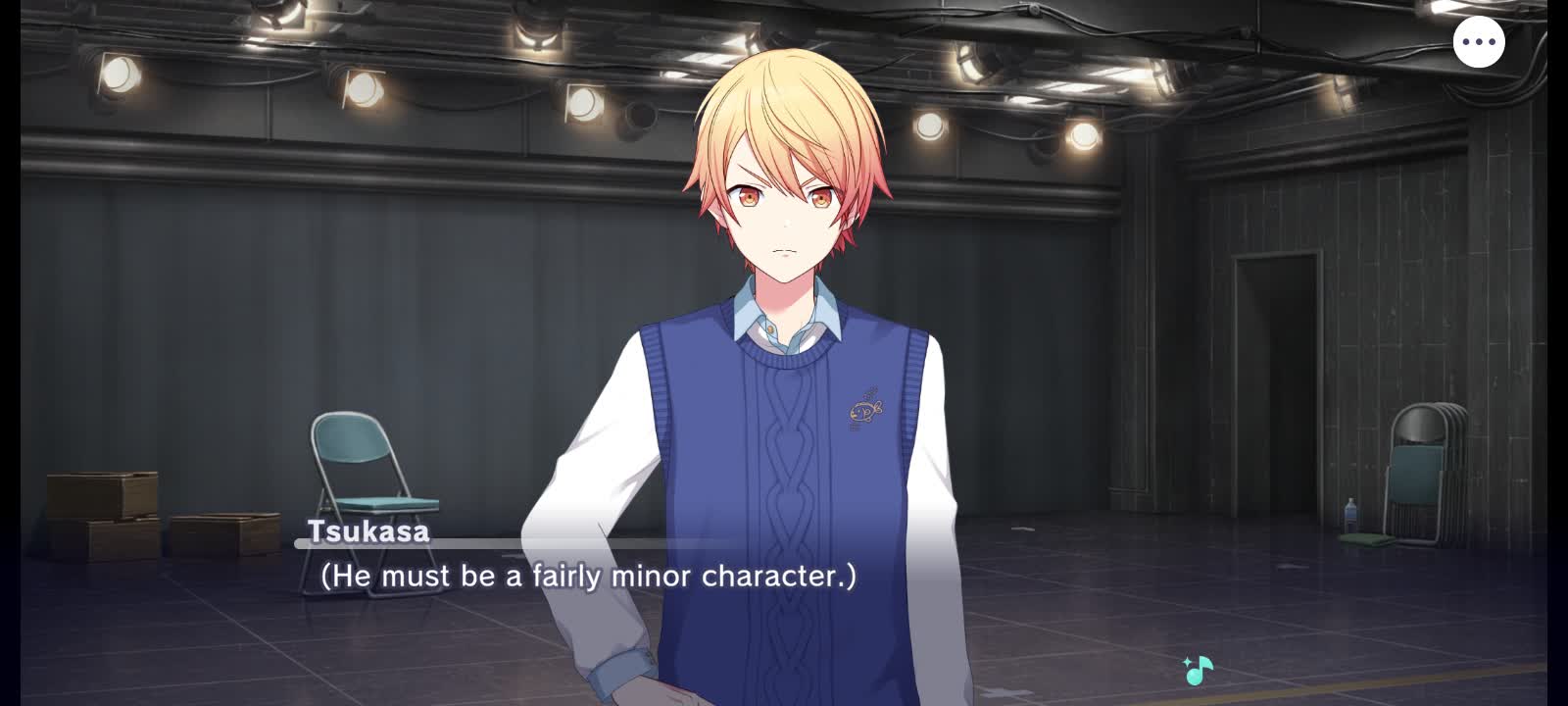 This story puts focus on one of the Wondershow members, Tsukasa Tenma, who is the troupe leader of Wondershow, and his challenges in playing a minor character in a play - a book editor named Nakayama.